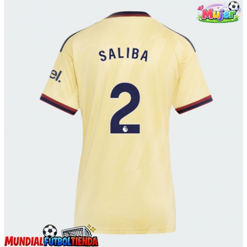 Camiseta Arsenal William Saliba #2 Tercera Equipación Replica 2026-27 para mujer mangas cortas